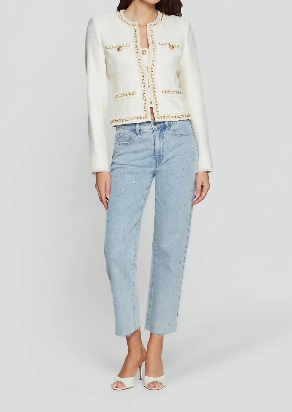 NEW GENERATION LOVE betsy tweed jacket in cream